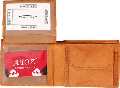 pocket bazar Boys Tan Genuine Leather Wallet(3 Card Slots)
