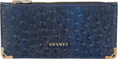 

Adamis Women Blue Genuine Leather Wallet(12 Card Slots)
