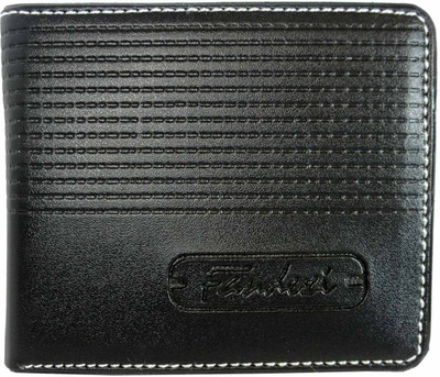 

urfashion Men Black Artificial Leather, Canvas Wallet(3 Card Slots)