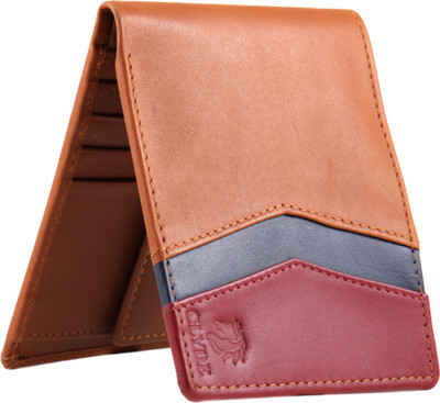 

CLYDE Men Tan Genuine Leather Wallet(8 Card Slots)