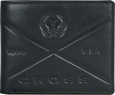 

Cross Men Black Genuine Leather Wallet(8 Card Slots), Black/red