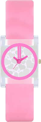 View Freny Exim Casual Fashion With attractive And Beautiful Heart Print in Square Dial With Pink Soft Belt Watch  - For Girls Wrist Watches Price Online(Freny Exim)