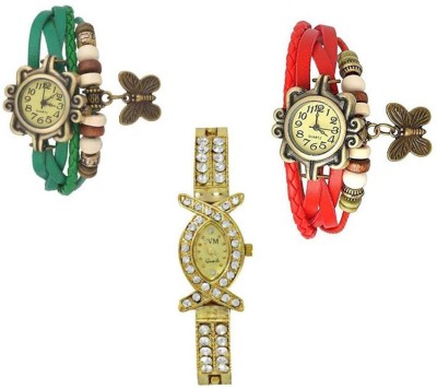 Frida Green& red dori &AKS analogue stylish designer watches for girls and woman Watch  - For Girls   Watches  (Frida)