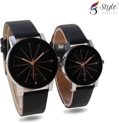 Style Feathers SF-CRYSTL-BLACK-COUPLE-001 Watch  - For Couple   Watches  (Style Feathers)