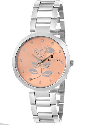 Gesture 10- Stylish Orange Floral Dial Modish Watch  - For Women   Watches  (Gesture)