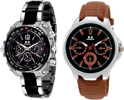 R S Original DIWALI DHAMAKA OFFER BLACK AND BLACK DIAL SET OF 2 FOR BOYS RSO-22 Watch  - For Men   Watches  (R S Original)
