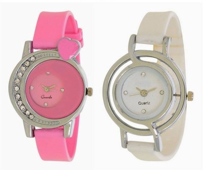 Frida pink diamond side min dil ane white ishan analogue stylish designer watches for girls and women Watch  - For Girls   Watches  (Frida)
