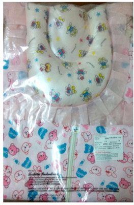 

Tiny Care Frill Bed With Pillow 234- Pink Standard Crib(Fabric, Pink)