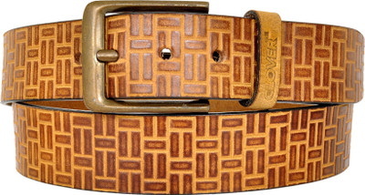 

Clover Men Casual Yellow Genuine Leather Belt