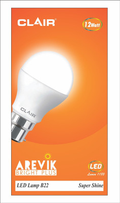 

clair 12 W Standard B22 LED Bulb(White)