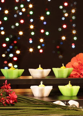 

Little India DD407 Candle(Green, Pack of 5)