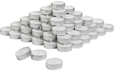 

gencliq 50teali Candle(White, Pack of 50)