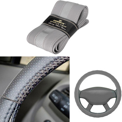 

Car Mate Hand Stiched Steering Cover For Universal For Car Universal For Car(Grey, Leatherite)