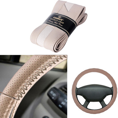 

Car Mate Hand Stiched Steering Cover For Universal For Car Universal For Car(Beige, Leatherite)