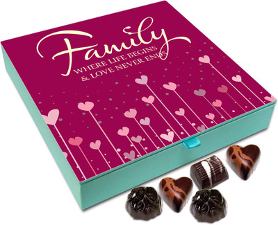 

Chocholik Gift Box - Family Where Life Begins And Love Never Ends Chocolate Box - 9pc Truffles(108 g)