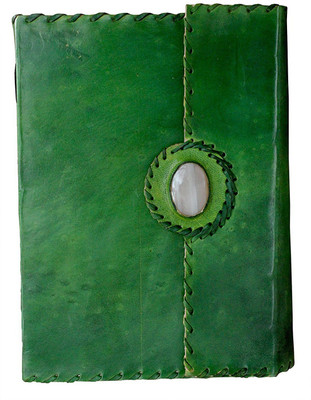

echoindia A5 Diary(Handicrafts leather diary, Green)