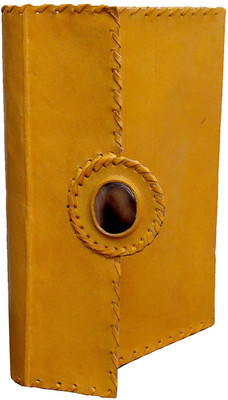 

echoindia A5 Diary(Handicrafts leather diary, Yellow)