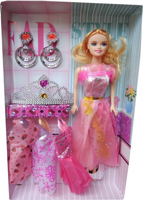 

BASAVA Beautiful Doll With 3 Beautiful Dresses & Crown for Baby Girls(Multicolor)
