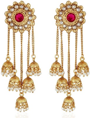 Shining Diva Gold Plated Stylish Fancy Party Wear Pearl Jhumka Jhumki Traditional Earrings Pearl Alloy Jhumki Earring