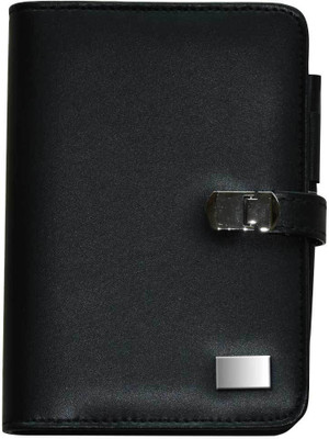 

GlamGals PU leather An A5 sized organiser diary planner with spiral binding - comes with calculator , pen and credit card slot .(Set Of 1, Black)