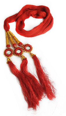Majik Party Wear New Design Hair Accessories For Women / Hair Parandi Braid Extension(Red, Gold) Flipkart