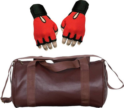 

Hyper Adam New Leather Look Multi-purpose Gym Bag And Gym Glove With Wrist Support Combo Gym & Fitness Kit