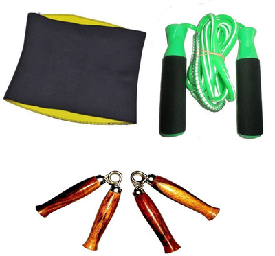 

Venom HOT SHAPER SLIMMING BELT, PAIR OF HAND GRIPPER AND BEARING GREEN COLOR SKIPPING ROPE Gym & Fitness Kit