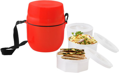 

Little Swan Kotak Thermoware Multicolor Lunch Box 3 Containers Lunch Box(900 ml)