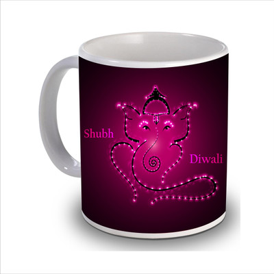 

New Star Light India Printed Diwali Coffee Ceramic Mug(350 ml), Purple