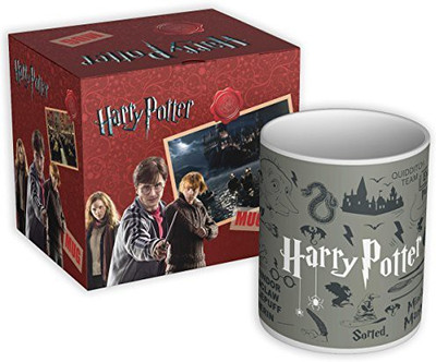 

Mc Sid Razz Official "Harry Potter" - Dark Pattern - Coffee - licensed by Warner Bros Ceramic Mug(350 ml), Multicolor