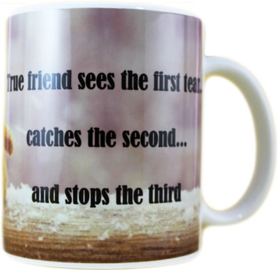 

juvixbuy Friendship Quotes Ceramic Mug(325 ml), Multicolor
