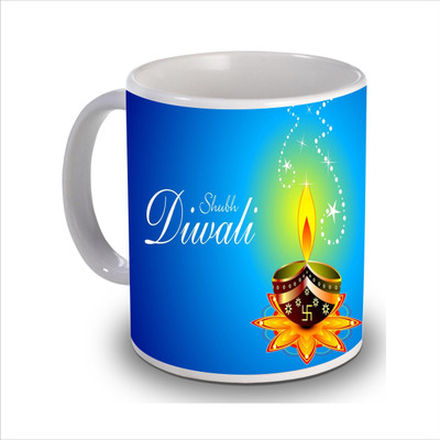 

New Star Light India Printed Diwali Coffee Ceramic Mug(350 ml), Blue