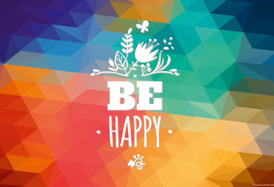 

Aabhaas Wall Poster Be Happy - Minimalist Paper Print(12 inch X 18 inch, Rolled)