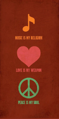 

Aabhaas Wall Poster Music Love Peace Paper Print(12 inch X 18 inch, Rolled)