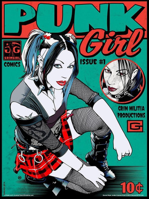 

Aabhaas Wall Poster Punk Girl Comics Paper Print(12 inch X 18 inch, Rolled)