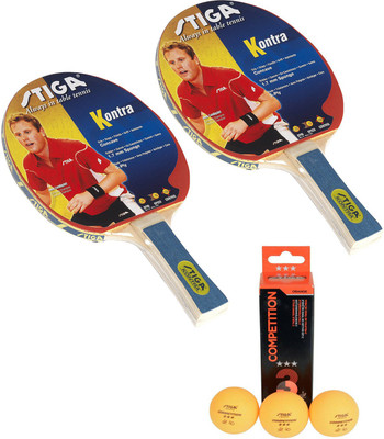 

Stiga Kontra TT Racquet With TT Competition Ball Multicolor Table Tennis Racquet(87 g)