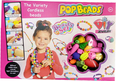 

TALKING GANESHA Diy Jewellery Pop Beads Beauty Set Without Wire For Girls (Multicolor)