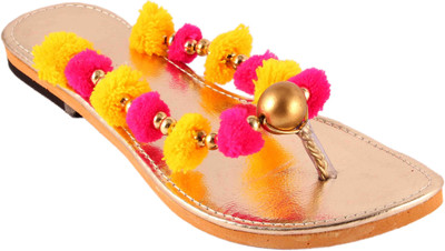 

Shopping World Women Yellow::Red Flats