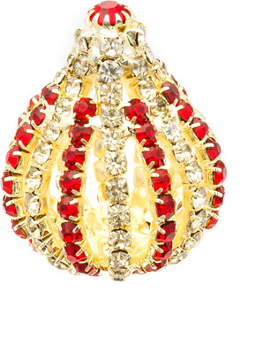 Aditi Trends Gold Plated Small Decorative Article with white, red, green Stones Decorative Showpiece  -  4 cm(Metal, Gold)