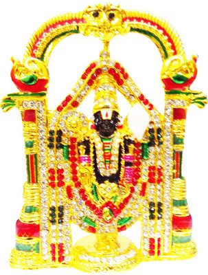

FABZONE Gold Plated With Stone Finish Lord Venkateswara Statue Hindu God Tirupati Balaji Sculputer Narayana Handicraft Idol Diwali Decorative Spiritual Puja Vastu Car Dashboard Religious Pooja God idol Gift Item & Murti for Mandir / Temple / Home / Office