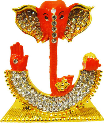 Fabzone Gold Plated With Stone Finish Lord Ganesha Statue Hindu