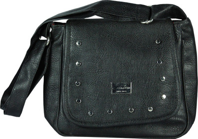

spero Girls Casual Black Leatherette Sling Bag