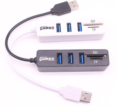 

ReTrack Combo All In One with 3 ports for SD/MMC/M2/MS Multi Combo USB Hub(Black, White)