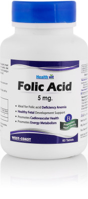 

HealthVit Folic Acid 5 mg 60 Tablet(60 No)