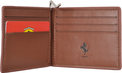 

carvs Men Brown Artificial Leather Money Clip(8 Card Slots), Bronze and brown