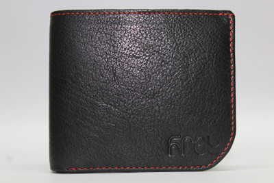 

frat Men Black Genuine Leather Wallet(5 Card Slots)