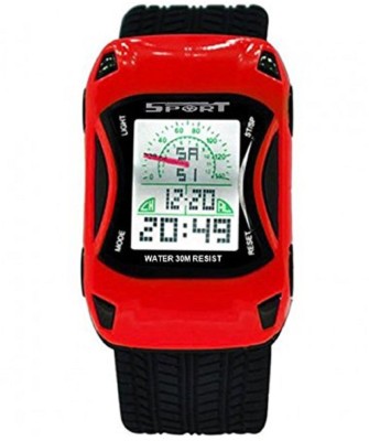 Elios Car Design Multifunction Sports Watch for Boys and Girls, Red Watch  - For Boys & Girls   Watches  (Elios)