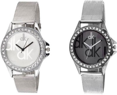 Frida sliver dk black and white dial combo analogue stylish designer watches for girls and woman Watch  - For Girls   Watches  (Frida)