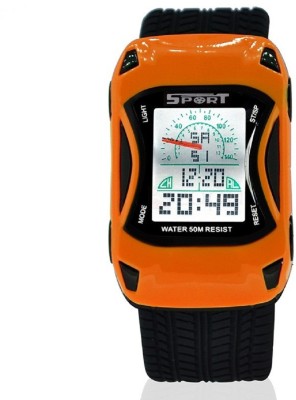 Elios Car Design Multifunction Sports Watch for Boys and Girls, Orange Watch  - For Boys & Girls   Watches  (Elios)