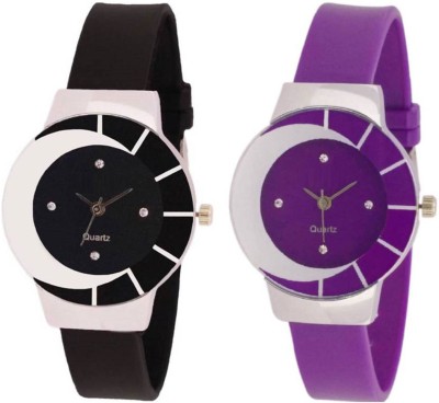 Frida black and purple flat glass analogue stylish designer watches for girls and women Watch  - For Girls   Watches  (Frida)